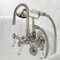 Kingston Brass CA9T8 3-3/8" Tub Wall Mount Clawfoot Tub Faucet with Hand Shower, Brushed Nickel CA9T8 - alternate 3
